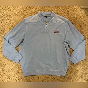 Vineyard Vines Men's Sky Blue Quarter Zip-Up Shep shirt Pullover